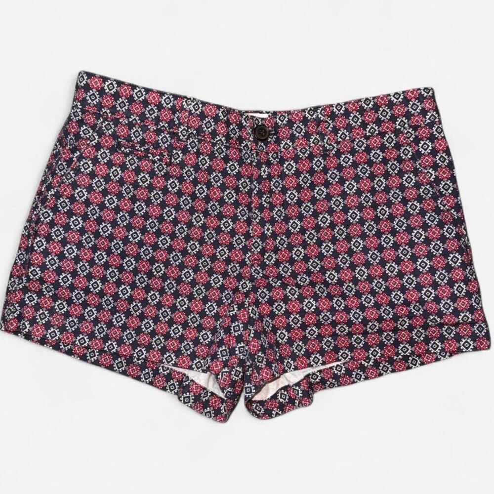 GAP Navy and Pink Geometric Print Chino Summer Shorts; Size 4